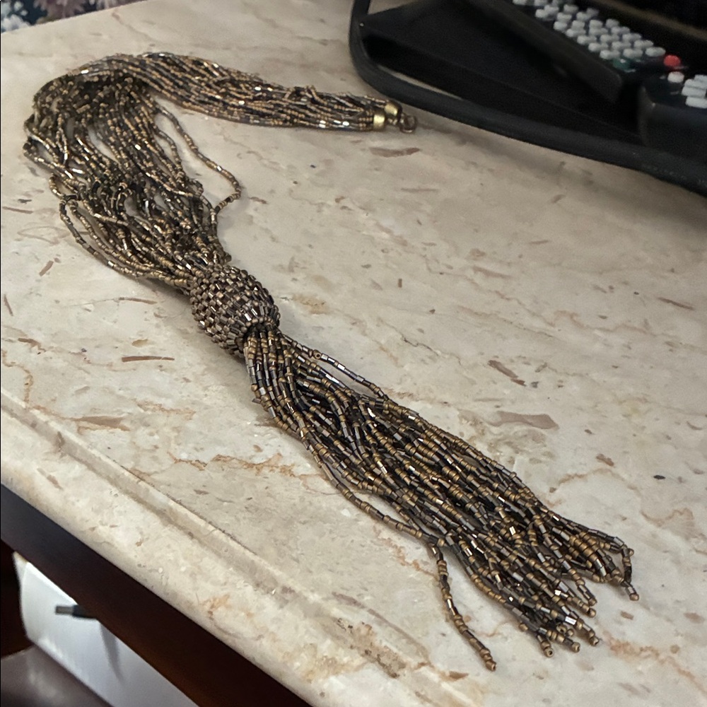 Elegant Gold tone Beaded Necklace